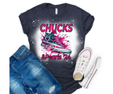 Bleached Short Sleeve "Chucks and Pearls" T-Shirts