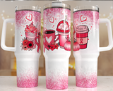 40 oz Cancer Awareness Tumbler with Handle & Stainless Straw