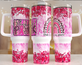 Support the Fight: 40 oz Cancer Awareness Tumbler with Handle