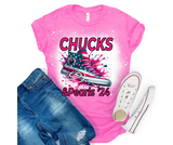 Bleached Short Sleeve "Chucks and Pearls" T-Shirts