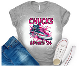 Bleached Short Sleeve "Chucks and Pearls" T-Shirts